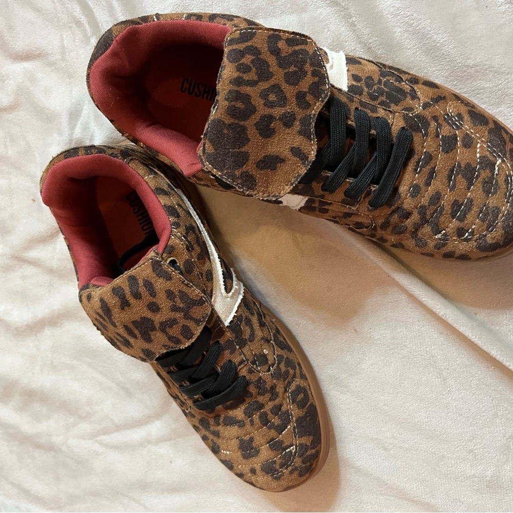 Astr Leopard Print Sneakers with Red Lining
